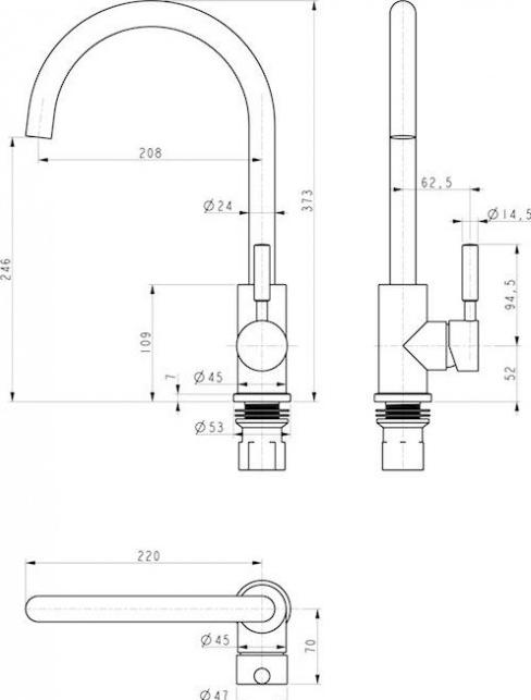 Комплект кухонная мойка Mixline ML-GM20 525160 тёмно-серый + смеситель Paulmark Holstein Ho212063-402