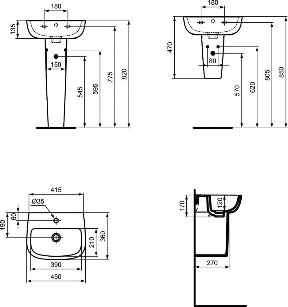 Пьедестал для раковины Ideal Standard Esedra T290401