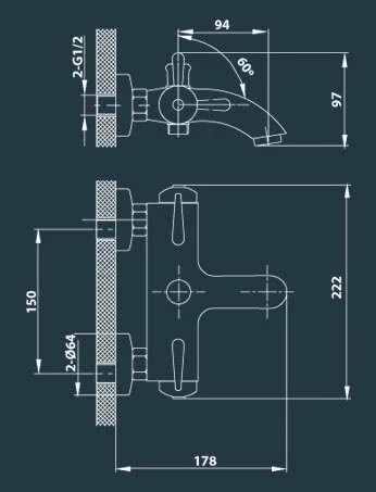 Смеситель для ванны с душем Edelform Almond AL2810 хром