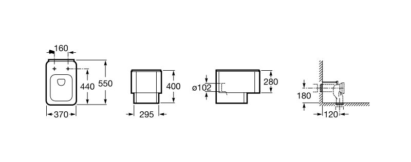 Приставной унитаз Roca Element 347577000