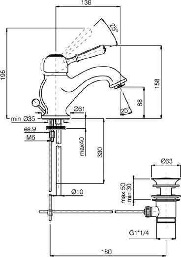 Смеситель Fima Carlo Frattini Bell F3361BR для раковины