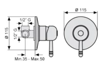 Смеситель для душа Emmevi Laguna 40009OR золото