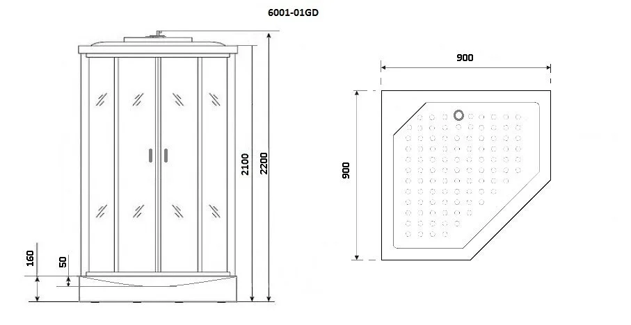 Душевая кабина Niagara Premium NG-6001-01GD