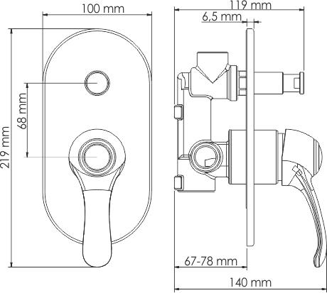 Смеситель WasserKRAFT Isar 1361 для душа