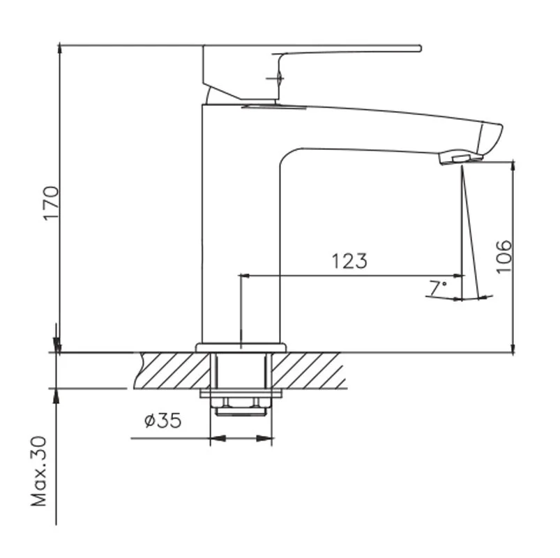 Смеситель для раковины Cron CN337 CN10337 хром