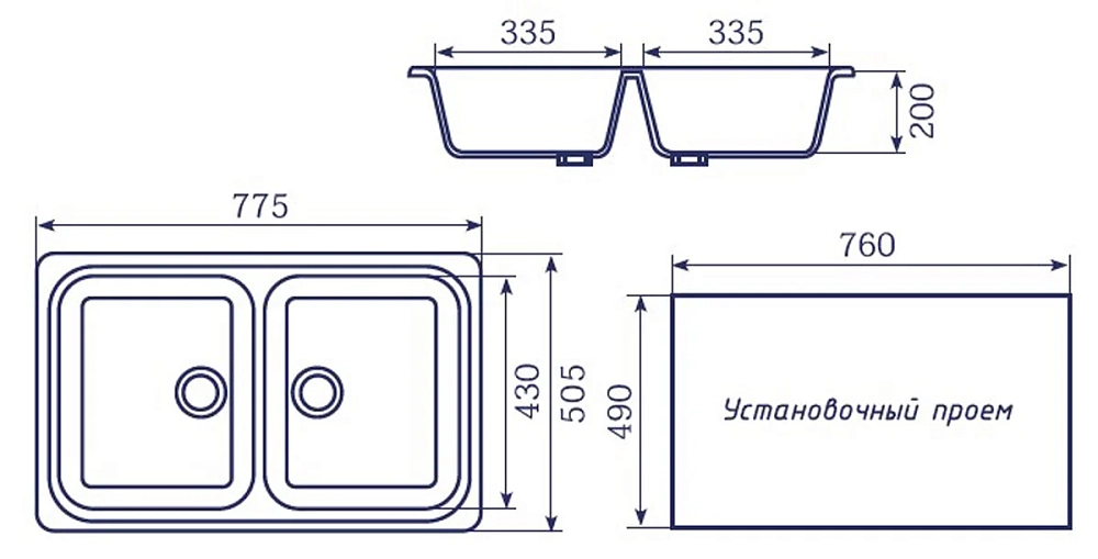 Кухонная мойка Mixline ML-GM23 ML-GM23 (307) коричневый