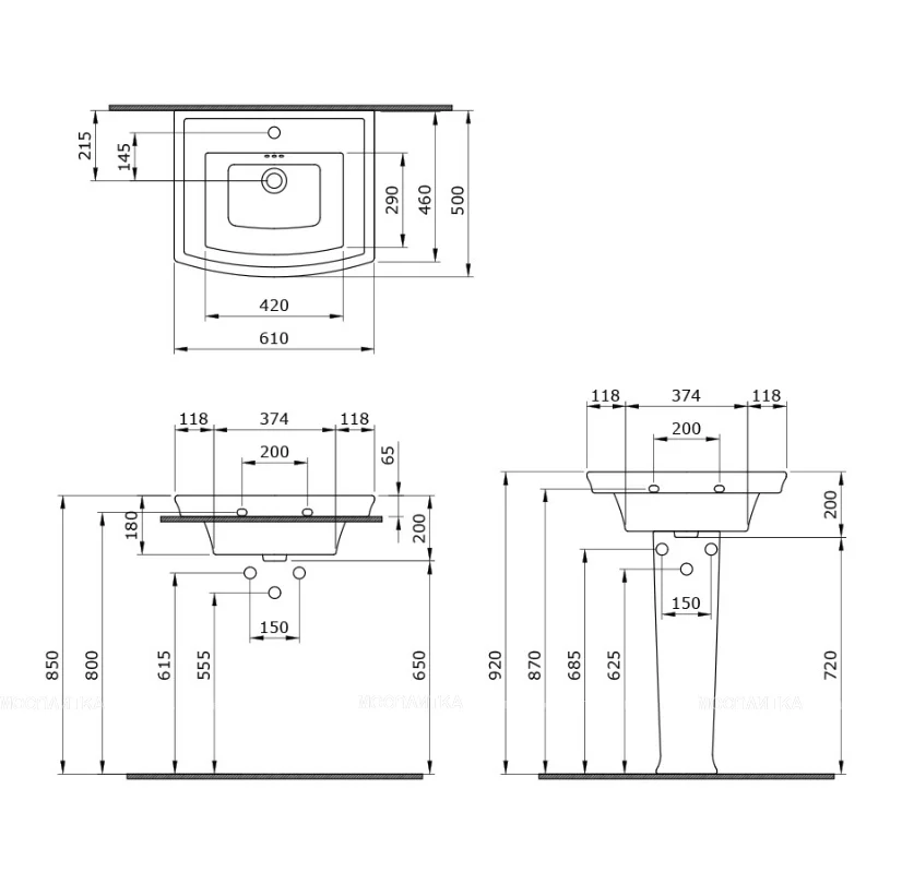 Раковина Bocchi Ravenna 1127-001-0126 белый