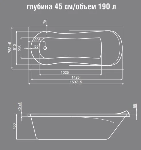 Акриловая ванна Jika Floreana 2357410006711 белый