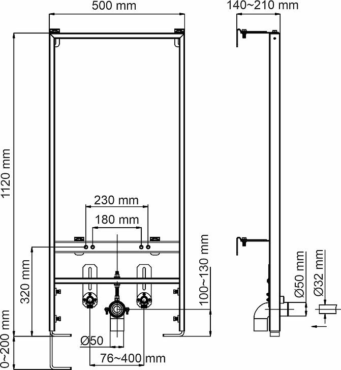 Инсталляция для биде WasserKRAFT Aller 10BDT.020