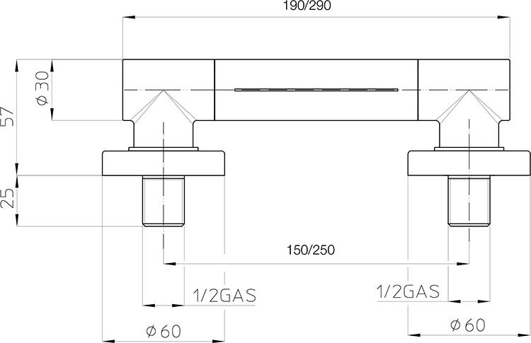 Верхний душ Bossini Cascata-Wall 250 I00271 BR