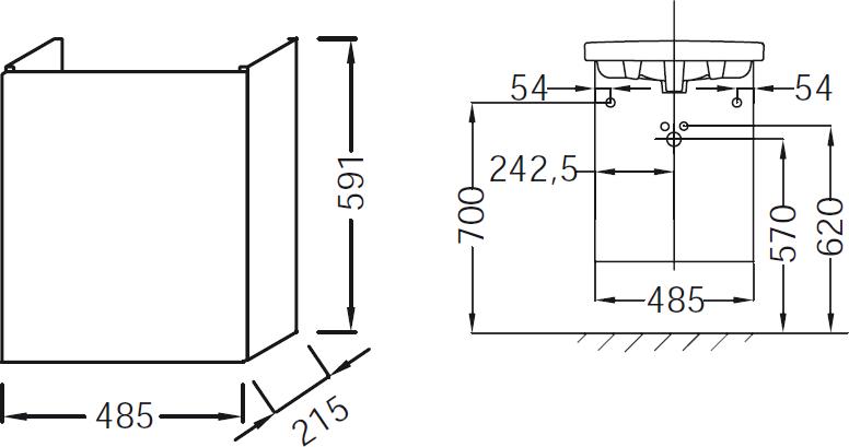 Тумба под раковину 50 см Jacob Delafon Odeon Up EB863-N18 белый