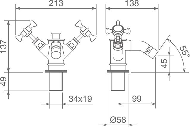 Смеситель La Torre Victoria 25611.OR золото для биде