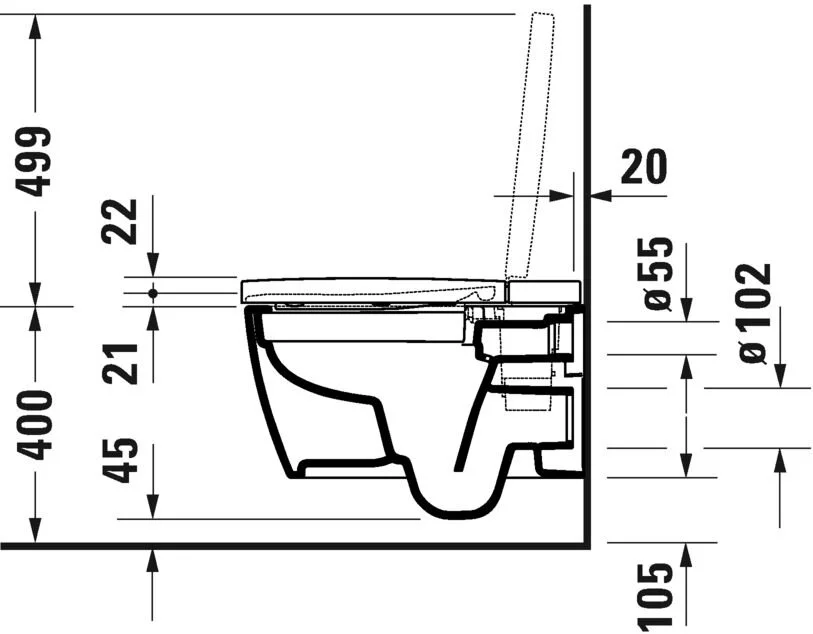 Подвесной унитаз Duravit Me by Starck Rimless 2510092000, безободковый с крышкой-биде SoftClose 612000012000320