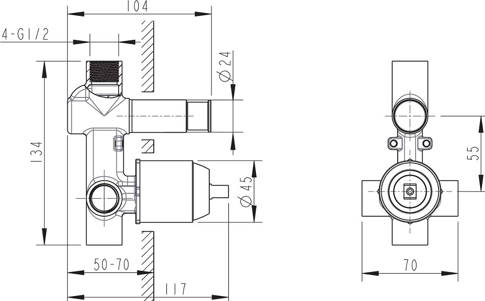 Скрытая часть Bravat D9100CP-ENG