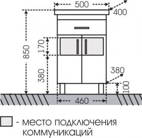 Тумба под раковину СанТа Дублин 223002 46 см белый