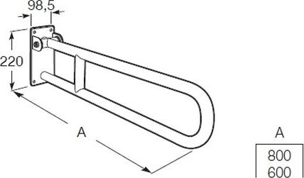 Поручень откидной 80 см Roca Access Comfort 816933001