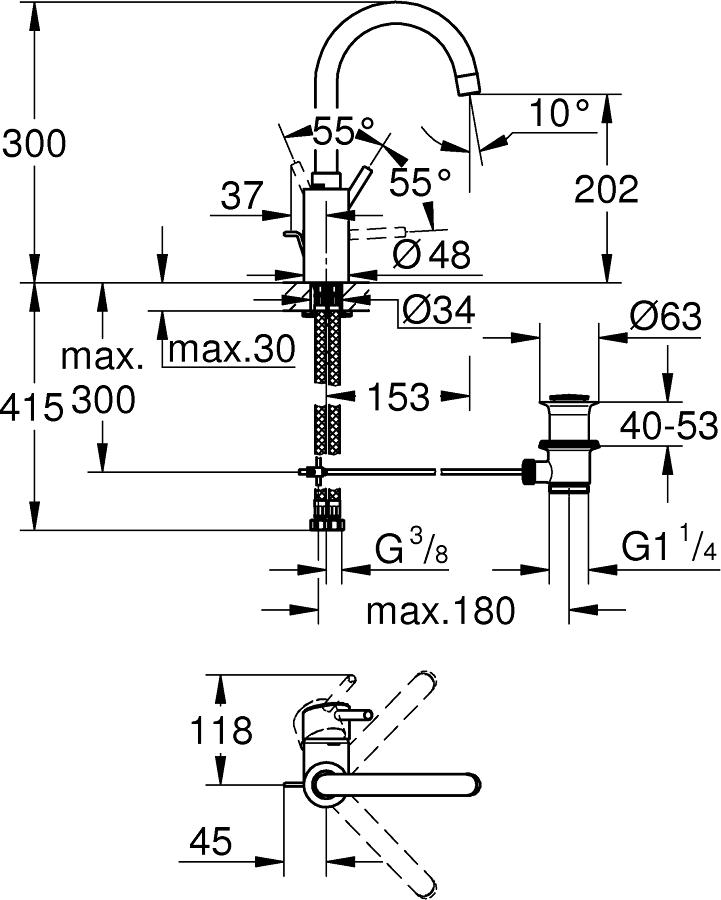 Смеситель для раковины Grohe Concetto new 32629002