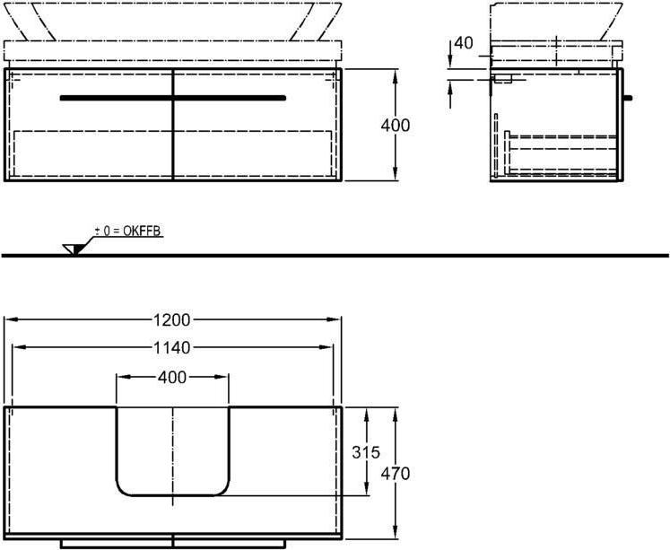 Тумба под раковину 120 см Geberit Silk 816020000, бежевый