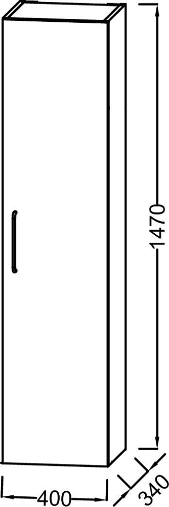 Шкаф-пенал 40 см Jacob Delafon Odeon Rive Gauche EB2570D-R5-N14, серый антрацит