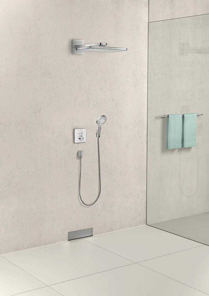 Шланговое подключение Hansgrohe Fixfit Square 26455140, шлифованная бронза