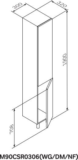 Шкаф-колонна напольный Am.Pm Gem M90CSR0306NF