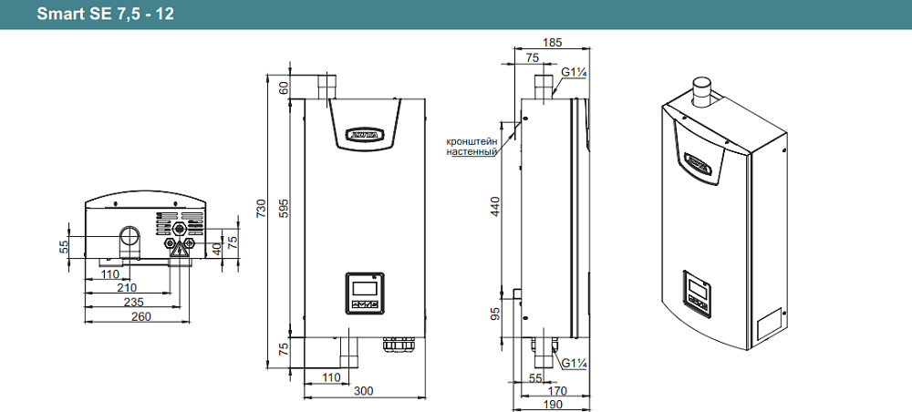 Электрический котел Zota Smart SE 7.5 SE 346842 0007 (7.5 кВт)