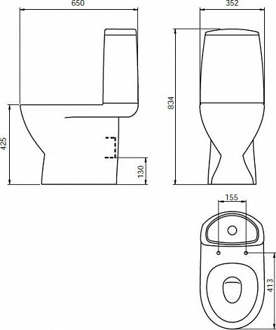 Унитаз-компакт Iddis Mirro MIR2DSEi24 с крышкой-сиденьем микролифт