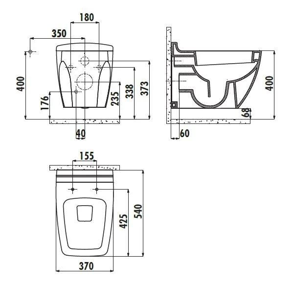 Подвесной унитаз Creavit Bull BL321(BL320.00100)