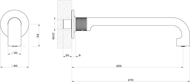 Излив для раковины Gessi Inciso 58101#246, золото