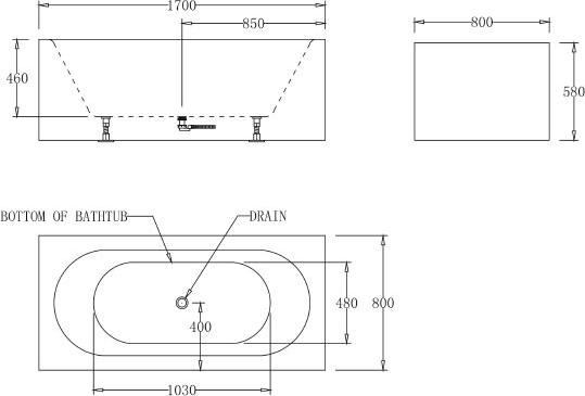 Акриловая ванна BelBagno 170х80 BB78-1700