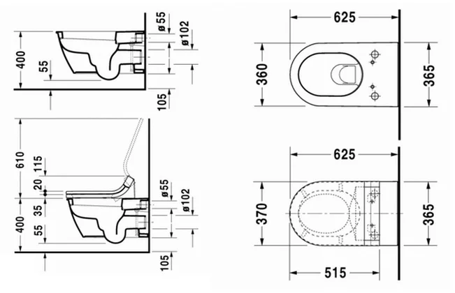 Электронный унитаз Duravit Darling New 2544590000 подвесной, крышка сиденье с функцией биде