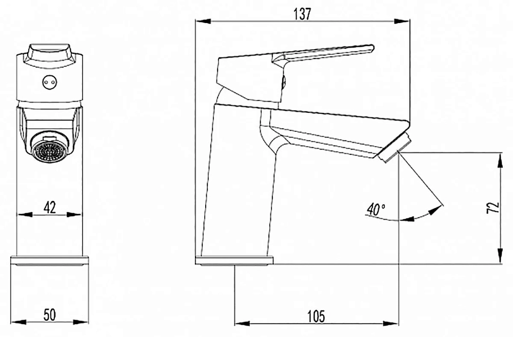 Смеситель для раковины Zenta Фора Z3406 хром