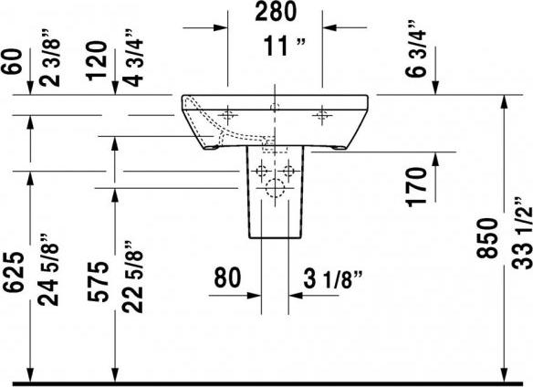 Полупьедестал для раковины Duravit Durastyle 0858300000