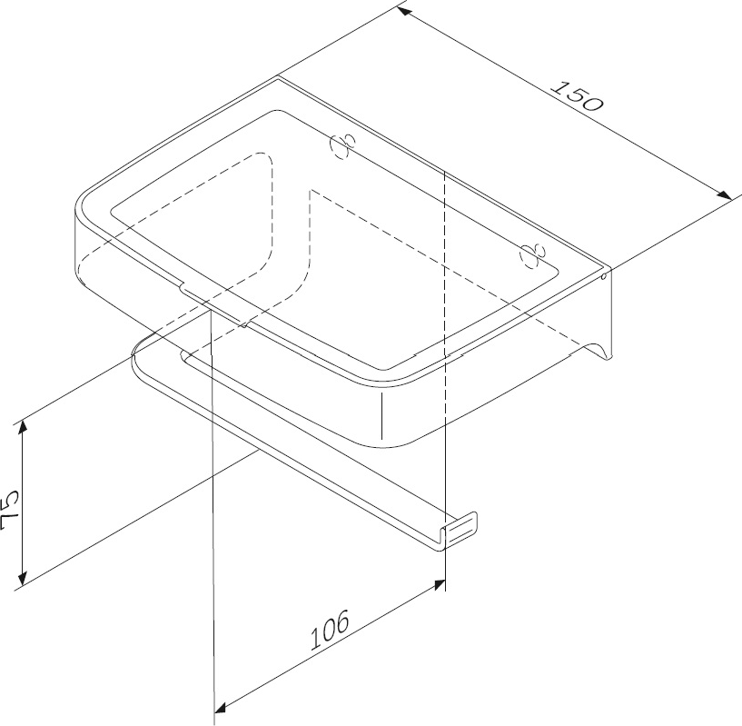 Держатель туалетной бумаги Am.Pm Inspire 2.0 A50A341522, черный матовый