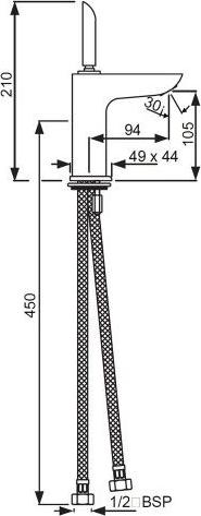 Смеситель для раковины Artize Lexa LEX-BLM-67011B, чёрный