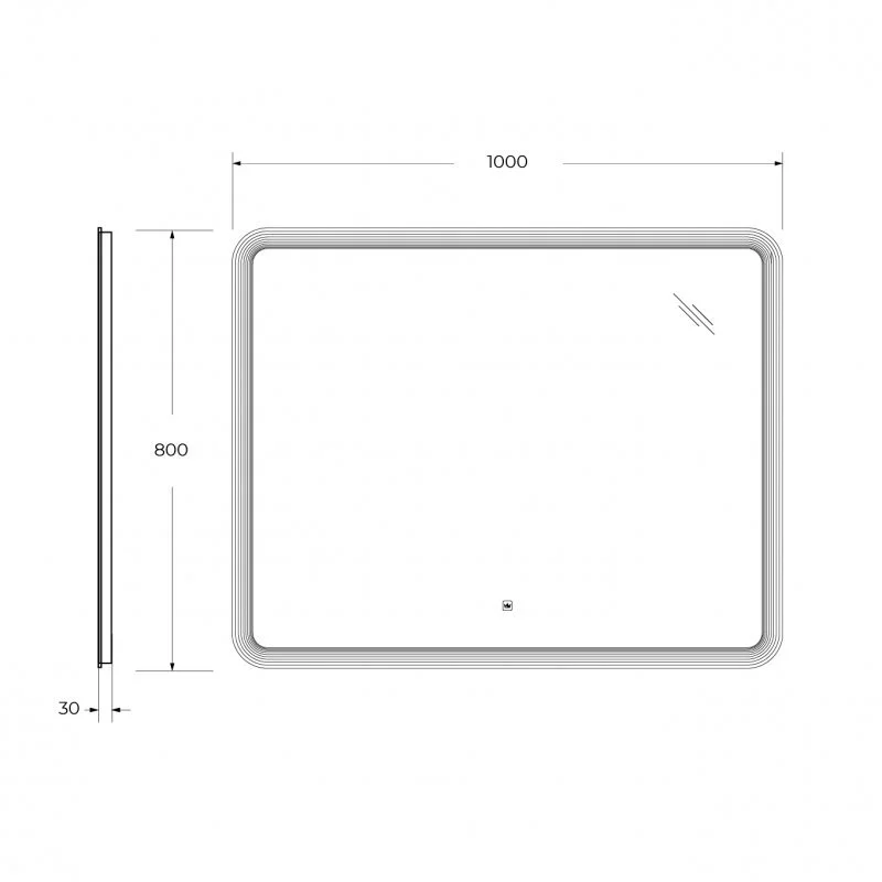 Зеркало Cezares Duet CZR-SPC-DUET-1000-800-LED-TCH белый