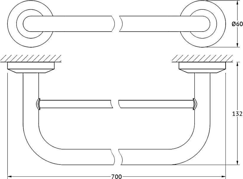 Полотенцедержатель FBS Standard STA 038 70 см