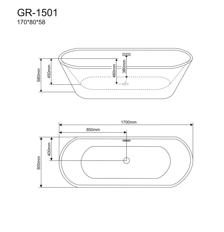 Акриловая ванна Grossman GR GR-1501 белый