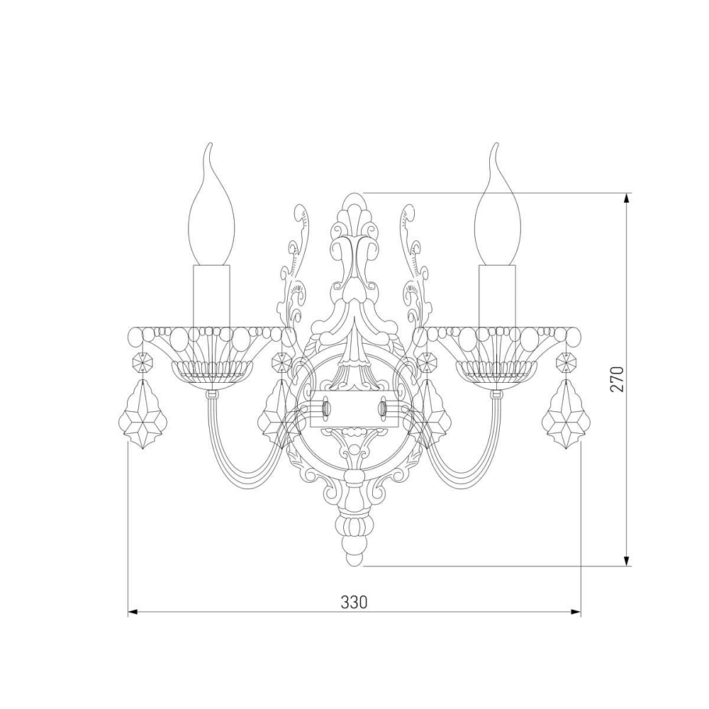 Бра Eurosvet 3281/2 античная бронза/прозрачный хрусталь Strotskis