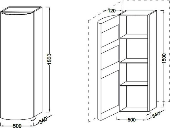 Шкаф-пенал Jacob Delafon Presquile EB1115G-M47