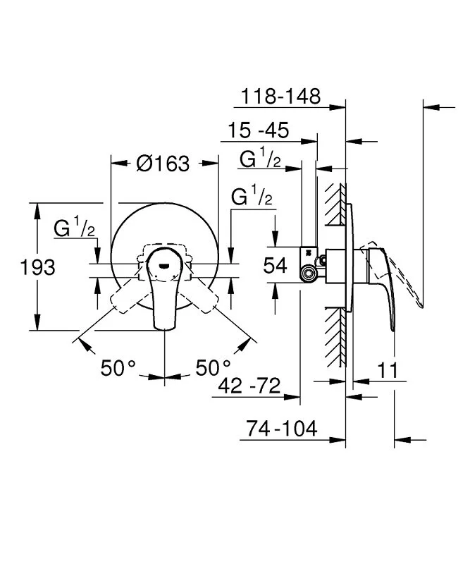 Смеситель для душа Grohe Eurosmart 33556003 хром