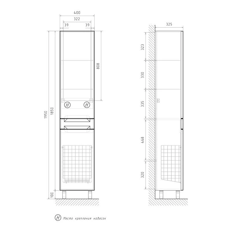 Шкаф-пенал Equil Corner pnCRNR40.KZ-06 белый