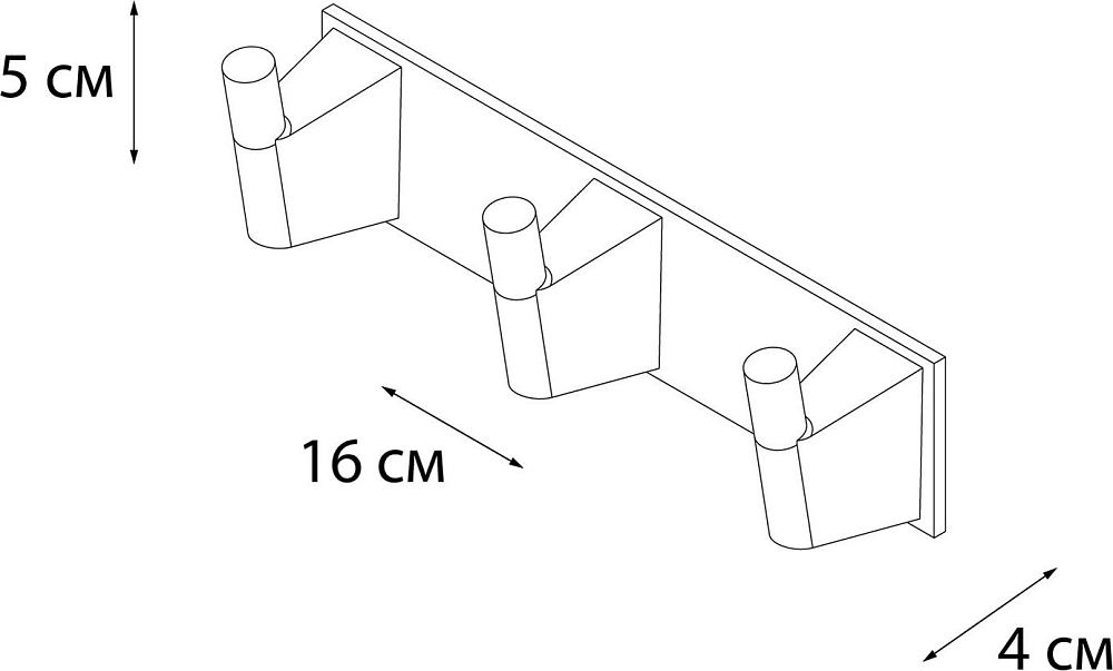 Планка Fixsen Trend FX-97805-3 чёрный 3 крючка