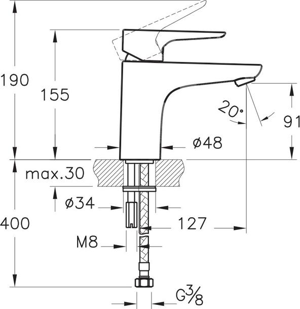 Смеситель VitrA X-Line A42321EXP для раковины