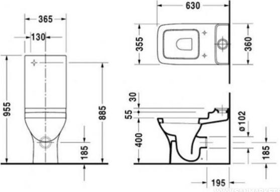 Чаша напольного унитаза Duravit PuraVida 2119090064