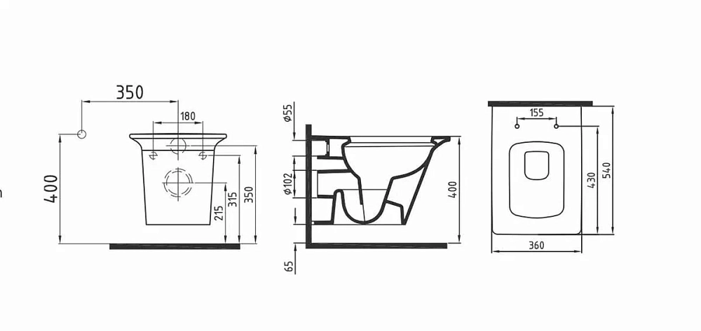 Подвесной унитаз Bien Lotus LTKA054GMVP0W3000, крышка микролифт, белый