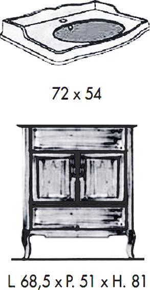 Тумба с раковиной Labor Legno Victoria 70 орех