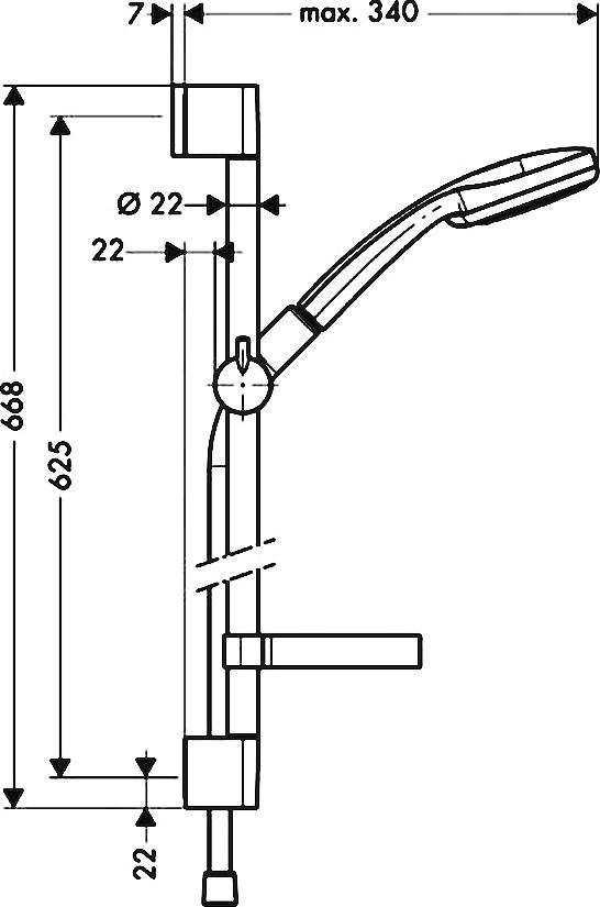 Душевой гарнитур Hansgrohe Croma 100 Vario 27772000 Unica'C