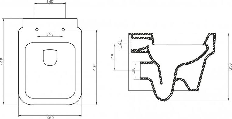 Подвесной унитаз BelBagno Janice BB124CH