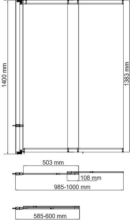 Шторка для ванной Wasserkraft Dill 100 61S02-100WS, профиль черный, стекло прозрачное